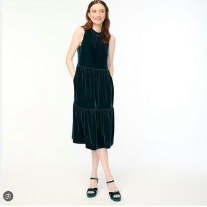 J crew velvet dress tiered new size 4
